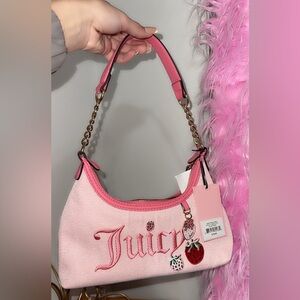 Juicy Couture Pink Strawberry Embroidered Shoulder Bag NWT